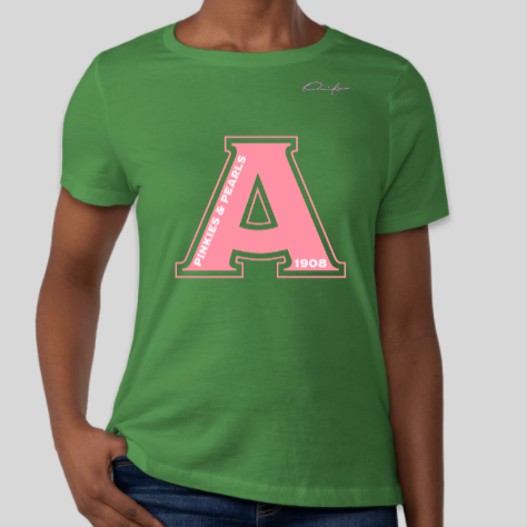 alpha kappa alpha greek letter green t-shirt