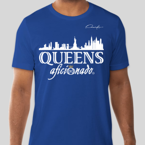 official queens aficionado t-shirt royal blue