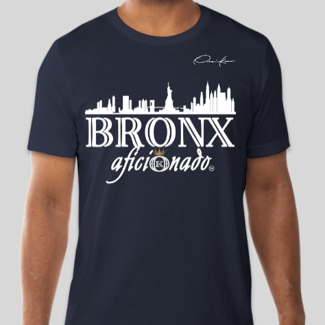 official bronx aficionado t-shirt navy blue