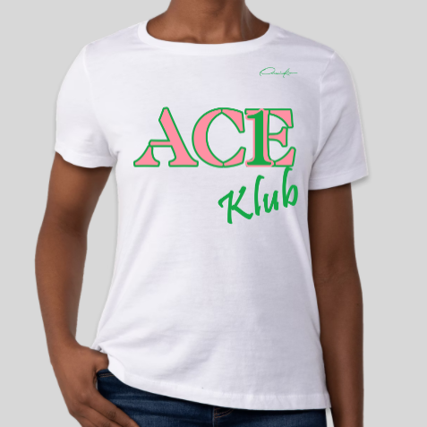 alpha kappa alpha ace klub shirt white