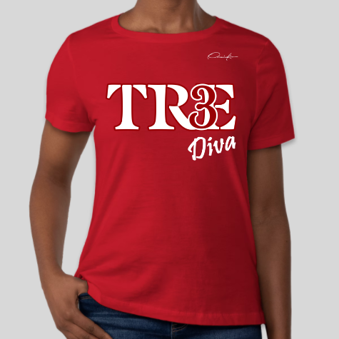 delta sigma theta tre club diva t-shirt red