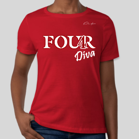 delta sigma theta four club quad diva t-shirt red