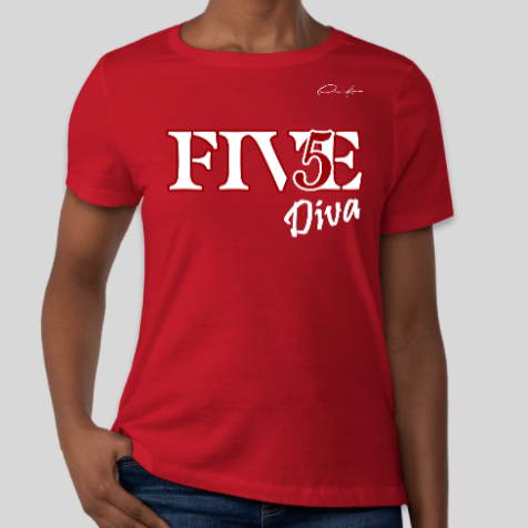 delta sigma theta five club diva t-shirt red