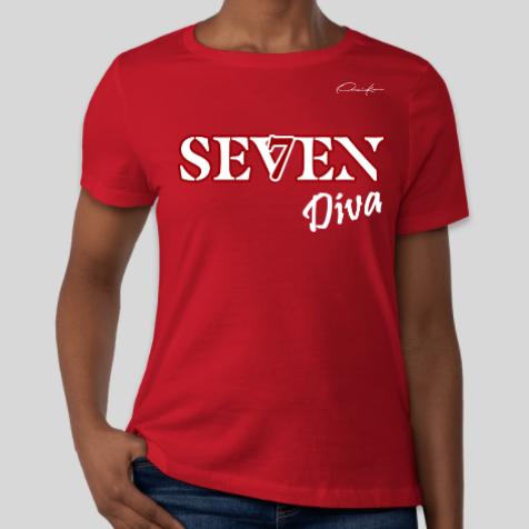delta sigma theta seven club diva t-shirt red