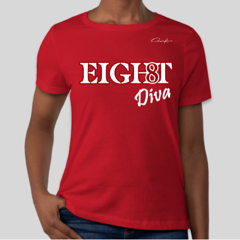 delta sigma theta eight club diva t-shirt red