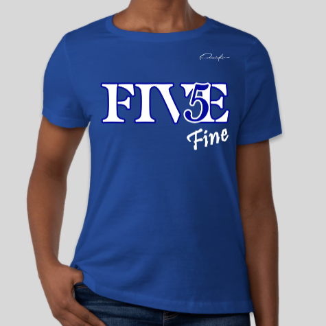 zeta phi beta five club fine t-shirt royal blue