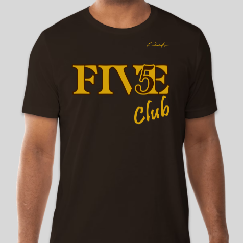 iota phi theta five club t-shirt brown