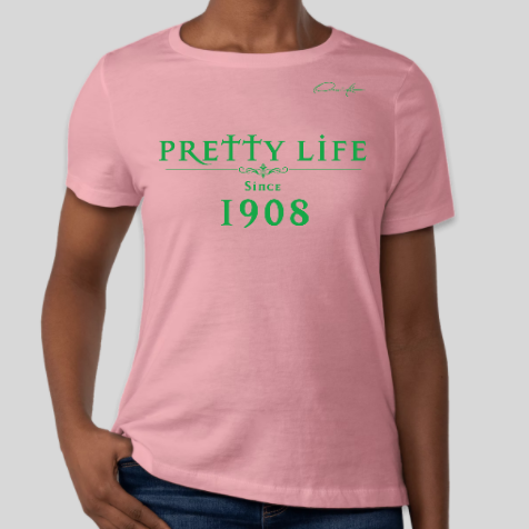 alpha kappa alpha pretty life since 1908 shirt pink