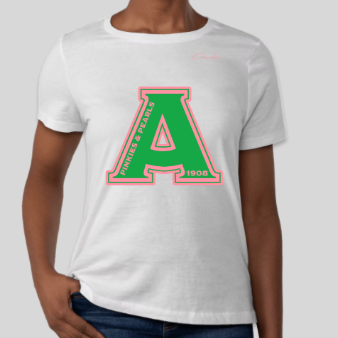 alpha kappa alpha greek letter white t-shirt
