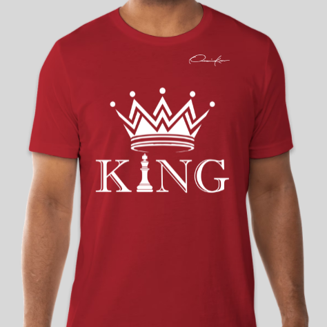 king crown chess piece t-shirt red