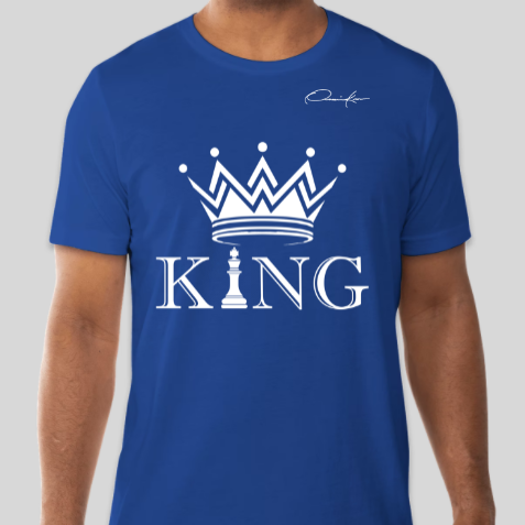 king crown chess piece t-shirt royal blue