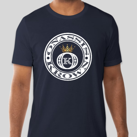 custom see through chest logo t-shirt navy blue