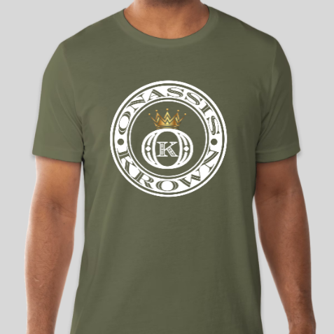 custom iron man chest logo t-shirt army green