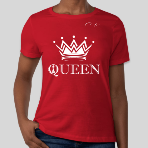 queen t-shirt red & white