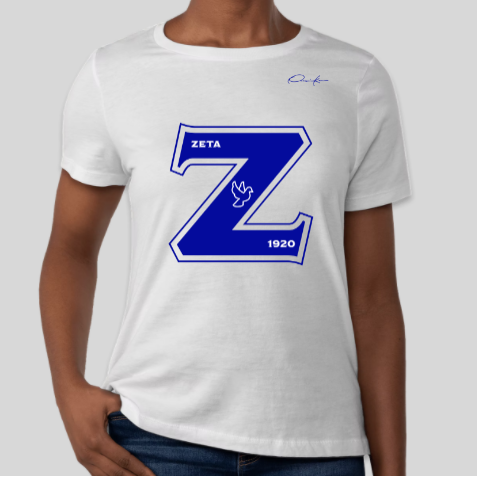 zeta phi beta greek letter 1920 t-shirt white