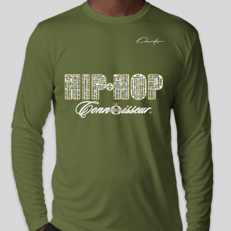 hip-hop connoisseur rap legends long sleeve shirt army green