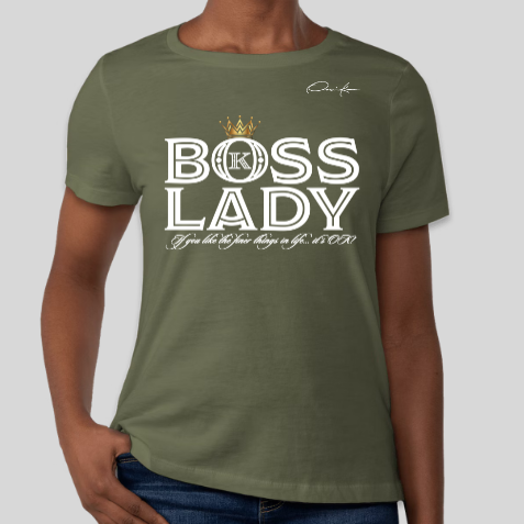 army green boss lady shirt