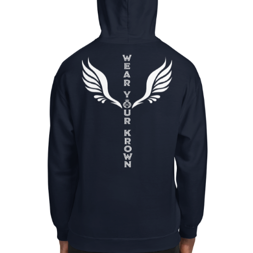official designer logo hoodie navy blue