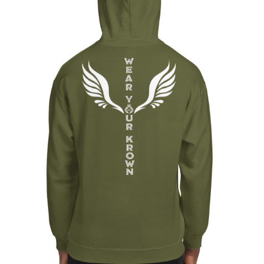 official designer logo hoodie army green