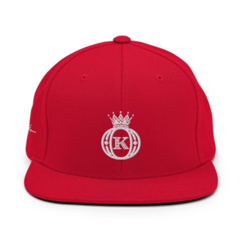red hip-hop crown logo cap
