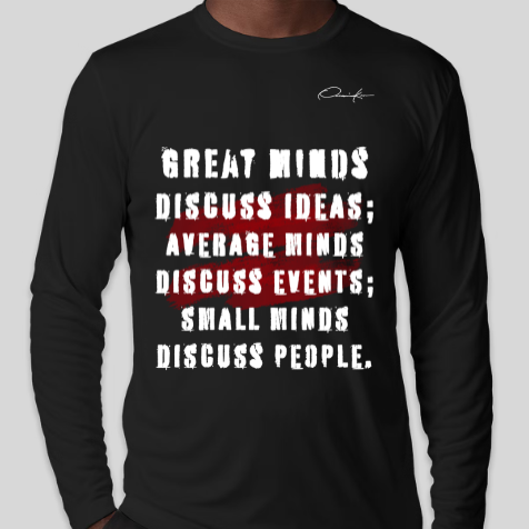 great minds discuss ideas shirt black long sleeve