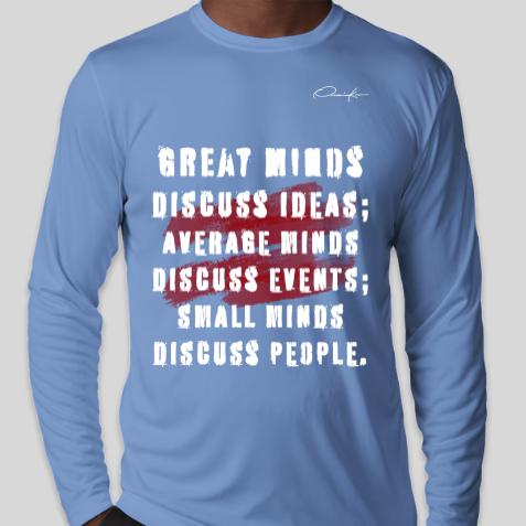 great minds discuss ideas shirt carolina blue long sleeve