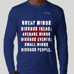 Great Minds Long Sleeve Motivational T-Shirt - Royal Blue / Small - Long Sleeve Tee