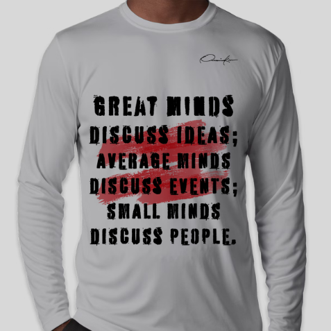great minds discuss ideas shirt gray long sleeve