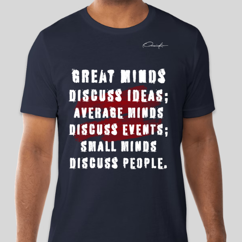 great minds motivational t-shirt navy blue