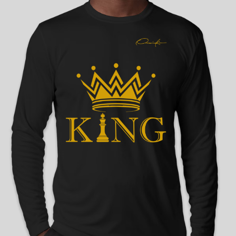 king shirt long sleeve black