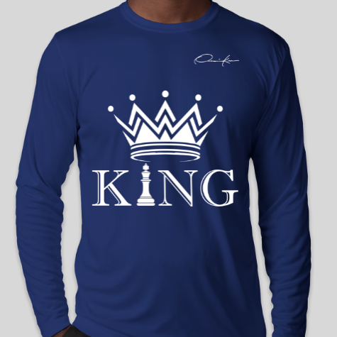 king shirt long sleeve royal blue