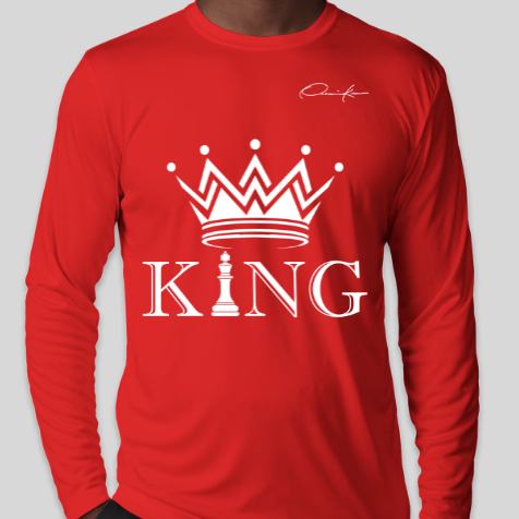 king shirt long sleeve red