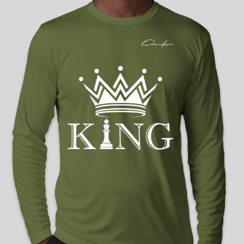 king shirt long sleeve army green
