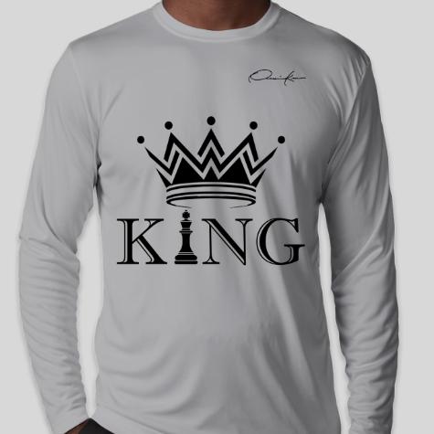 king shirt long sleeve gray