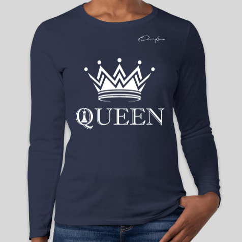queen shirt long sleeve navy blue