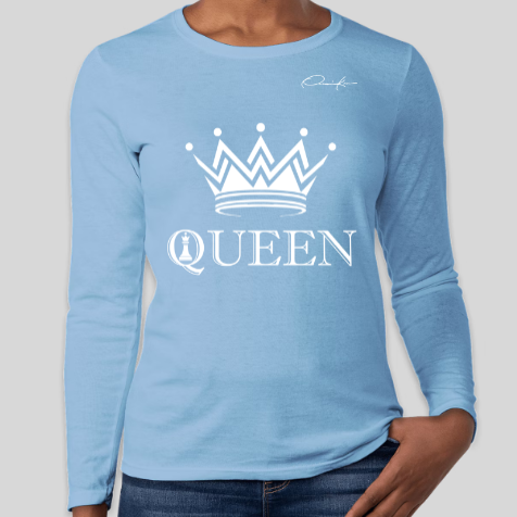 queen shirt long sleeve carolina blue