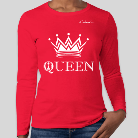 queen shirt long sleeve red