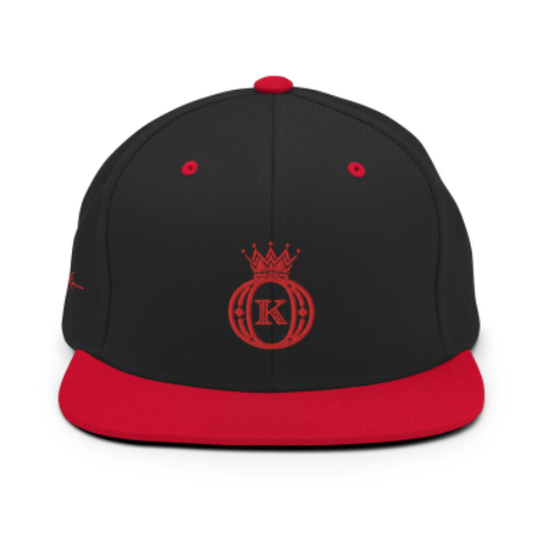 red & black embroidered crown logo cap