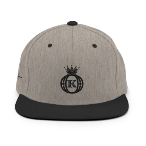 black & gray embroidered crown logo cap