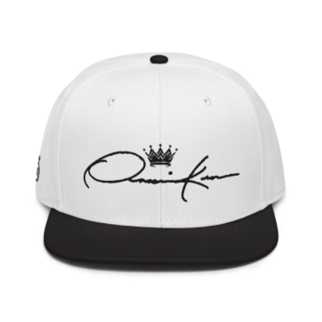 black & white signature baseball cap