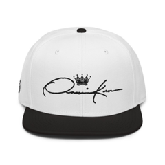 Signature Embroidered Two Tone Baseball Cap Snapback - White & Black - Cap