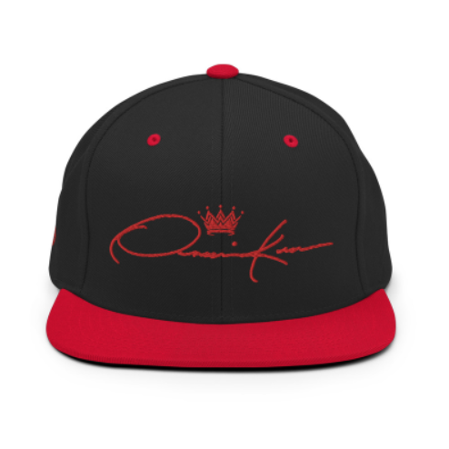 black & red signature baseball cap