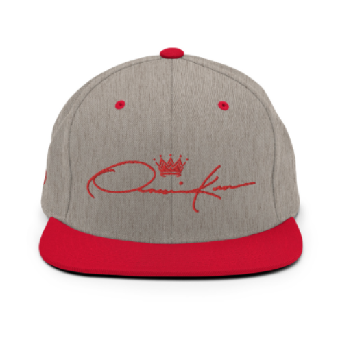 red & gray signature baseball cap