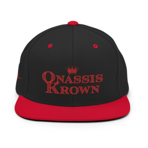 black & red embroidered baseball cap