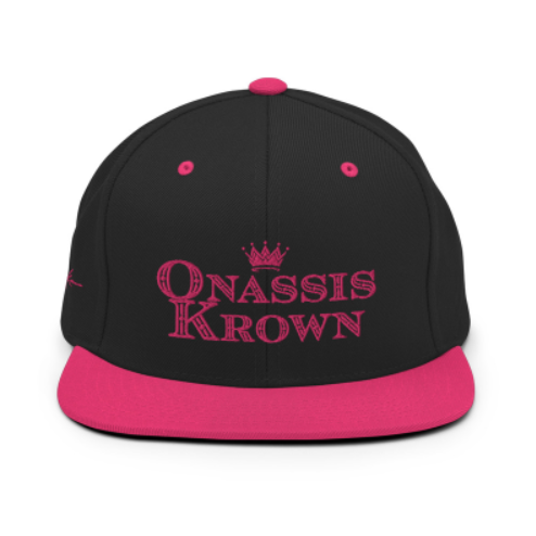 black & pink embroidered baseball cap