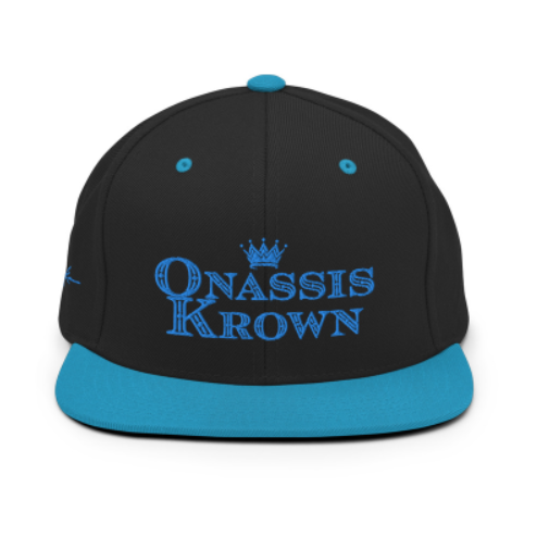 black & turquoise embroidered baseball cap