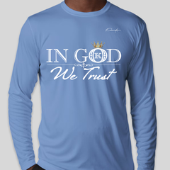 In God We Trust Long Sleeve T-Shirt - Carolina Blue / Small - Long Sleeve Tee