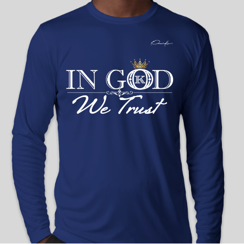 in god we trust shirt long sleeve royal blue
