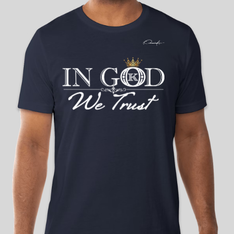 in god we trust t-shirt navy blue
