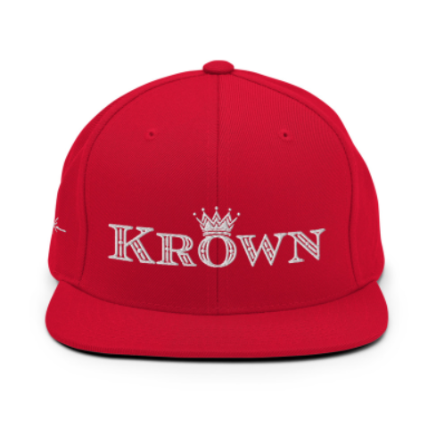 red embroidered luxury streetwear krown cap